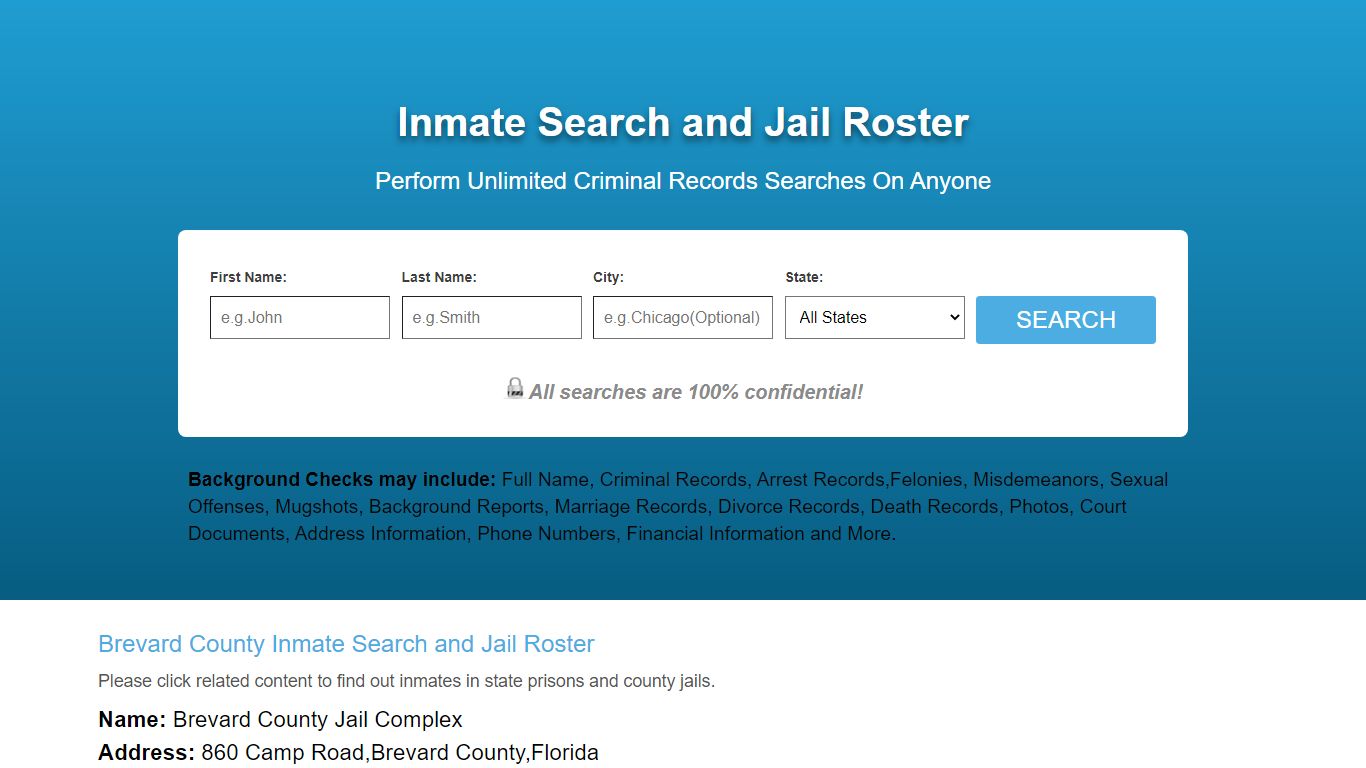 Brevard County Inmate Search and Jail Roster